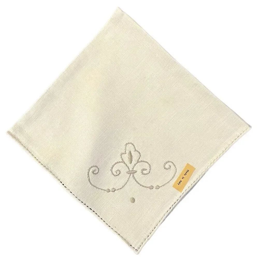 Italian Embroidered Cloth Napkins Set of 11